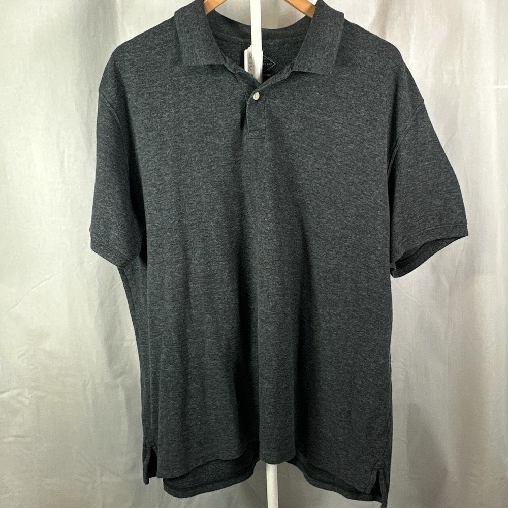 St Johns Bay Performance Polo Shirt Mens XL Gray Heather Short Sleeve Casual